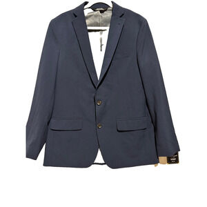 New Haggar Men’s Premium Stretch Blazer Suit Jacket Blue Slim Fit 42L work Class